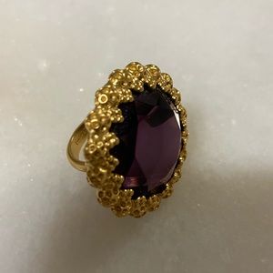 Coach blue amethyst cocktail ring